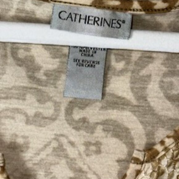 Catherines Blouse Womens Plus Size 4X White Yellow Boho Embellished Short Sleeve - Picture 5 of 6